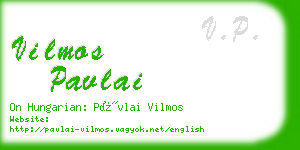 vilmos pavlai business card